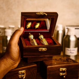 Premium Wooden Attar Gift Box – Luxury Kannauj Attar Bottles