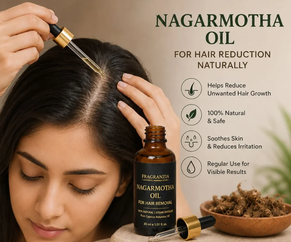 Nagarmotha Oil used in Ayurvedic skincare and natural wellness practices